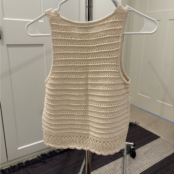 Madewell Cream Ribbed Cropped Tank Top - Picture 2 of 4